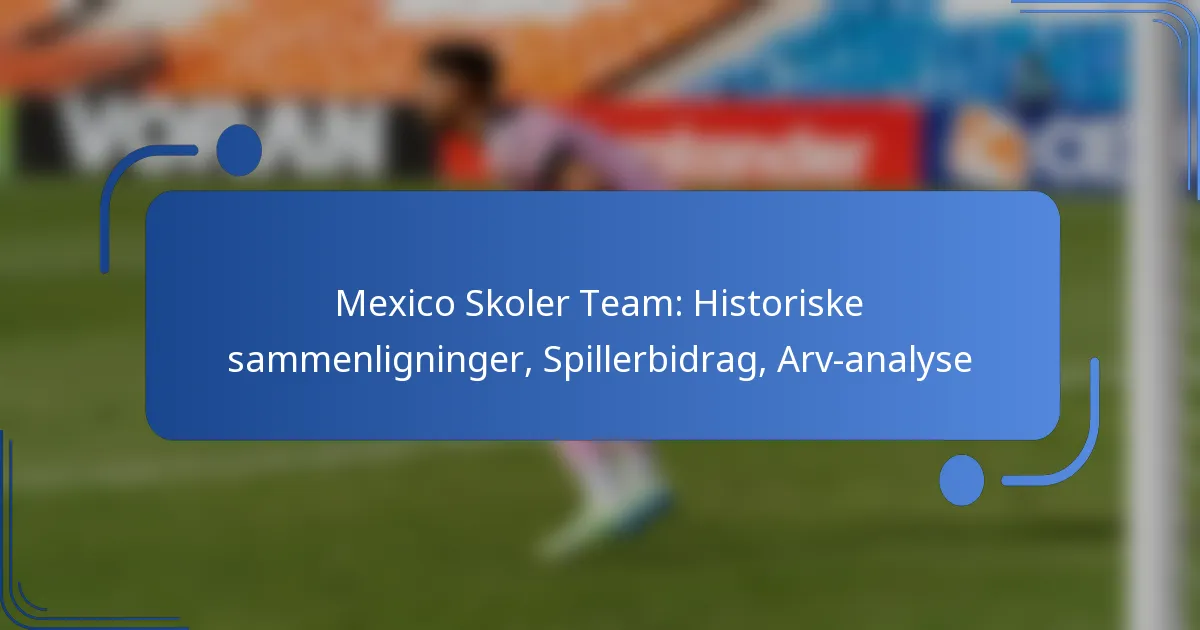 Mexico Skoler Team: Historiske sammenligninger, Spillerbidrag, Arv-analyse